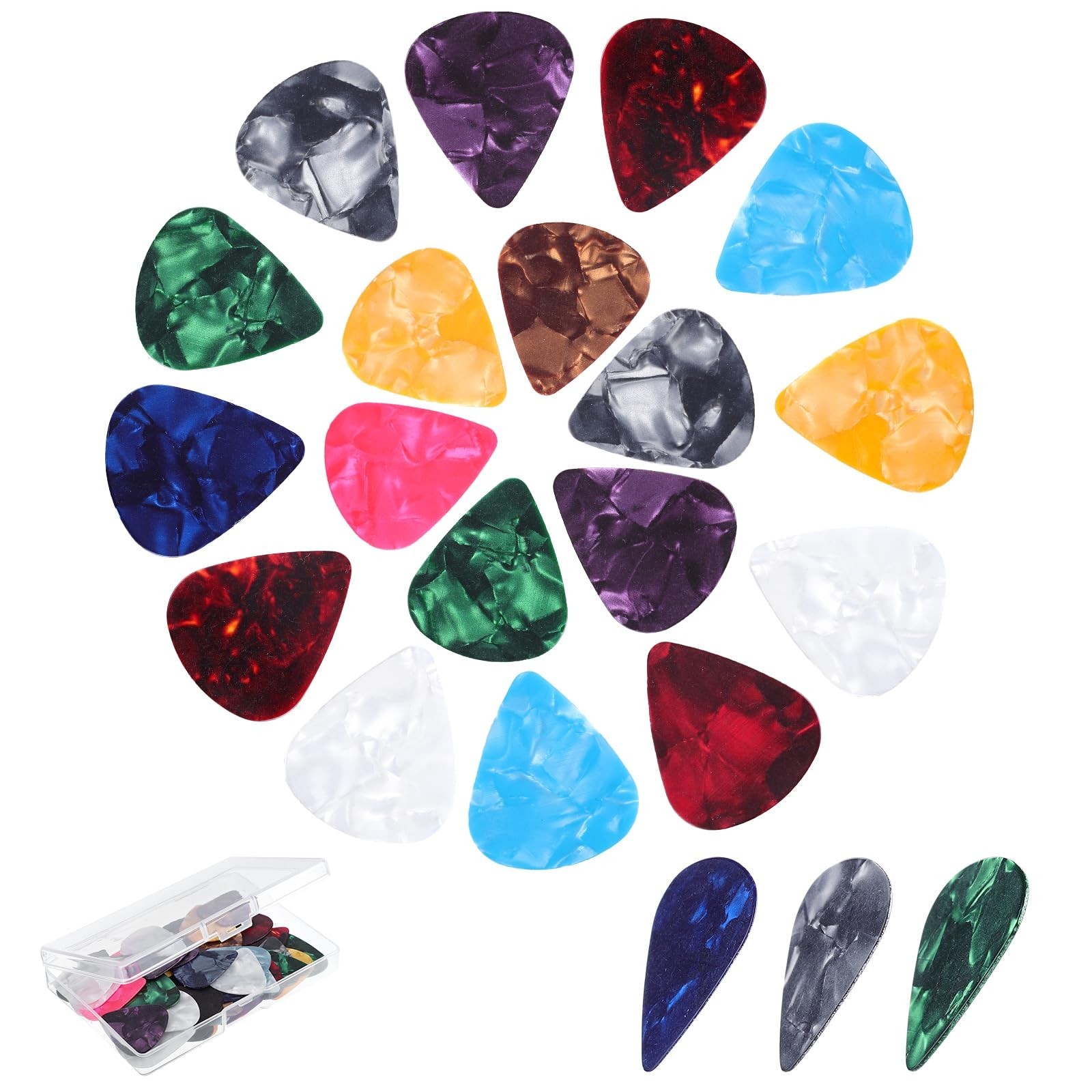 60 PCS Guitar Picks with Organizer Box, Multiple Colorful Guitar Pick 3 Diffe...