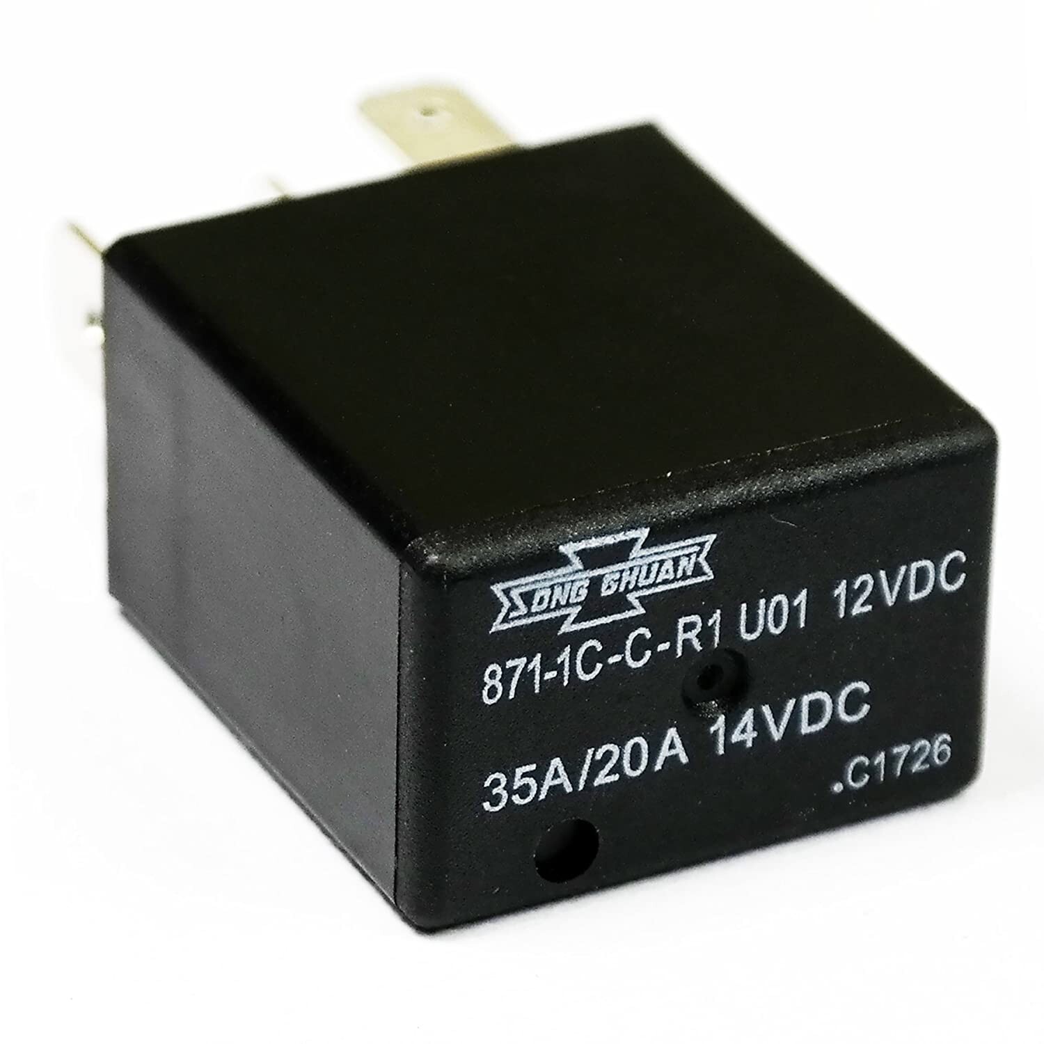 (PACK OF 10)  Song Chuan 871-1C-C-R1-U01 12VDC  SPDT 20/35A Relay, SPDT 1 Form C