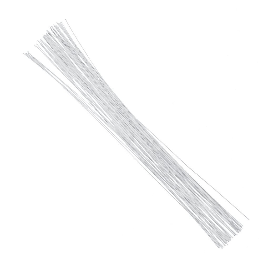 24 Gauge White Floral Wire 16 inch,50/Package