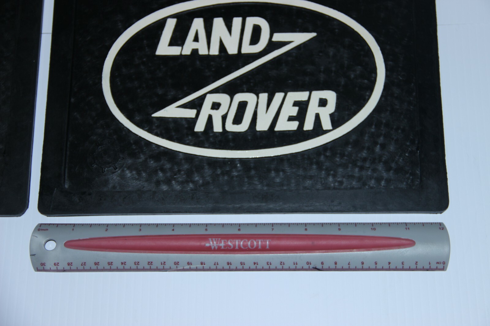 fits Land Rover Defender Rear Mud Flaps Guard Set (White Logo) Mudflaps