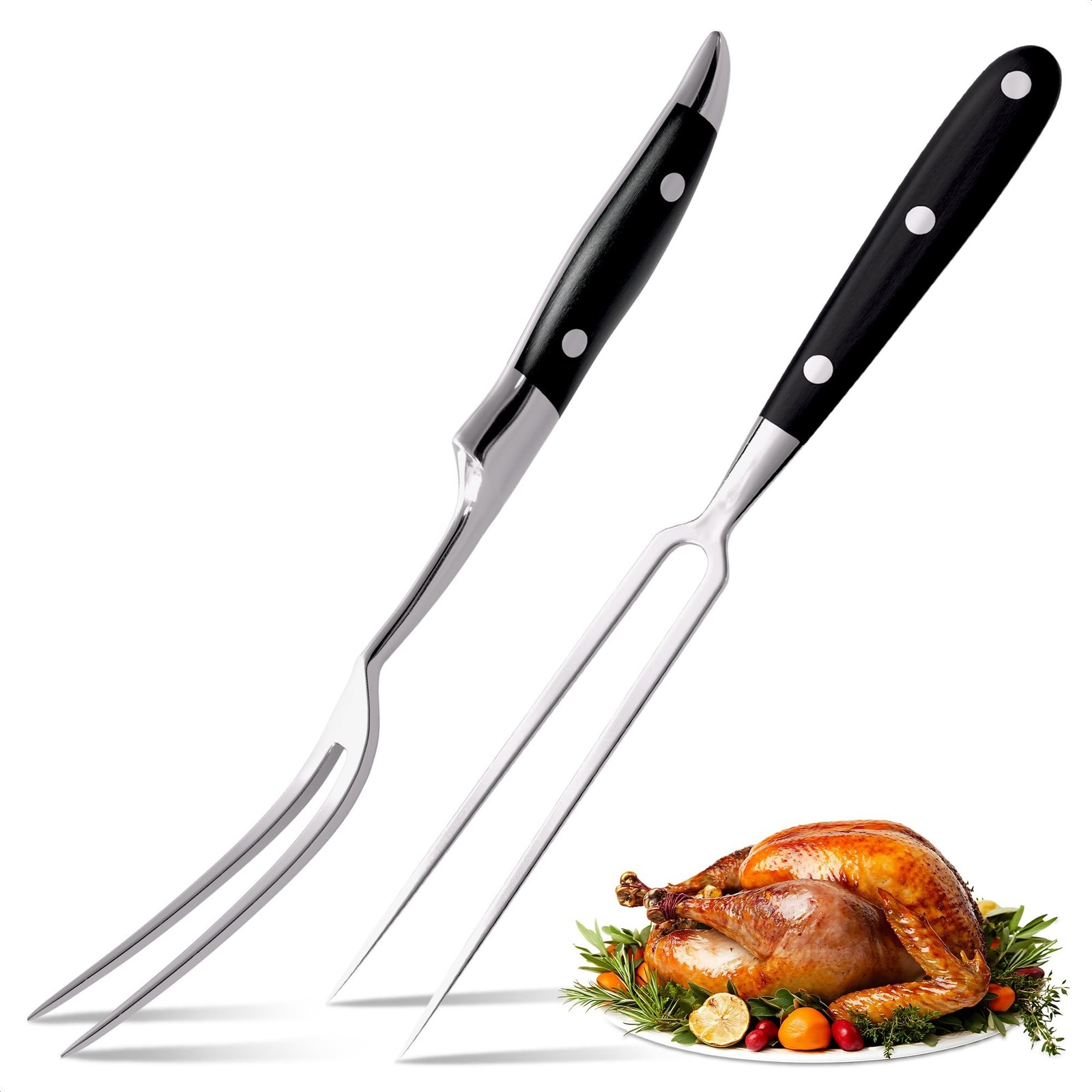 2 Pcs Carving Fork for Meat – 12 Inch Stainless Steel Meat Forks for Kitch
