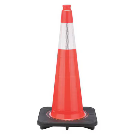 Zoro Select Rs70032sr3m6 Traffic Cone, Pvc, High-Intensity Prismatic, 28 In,