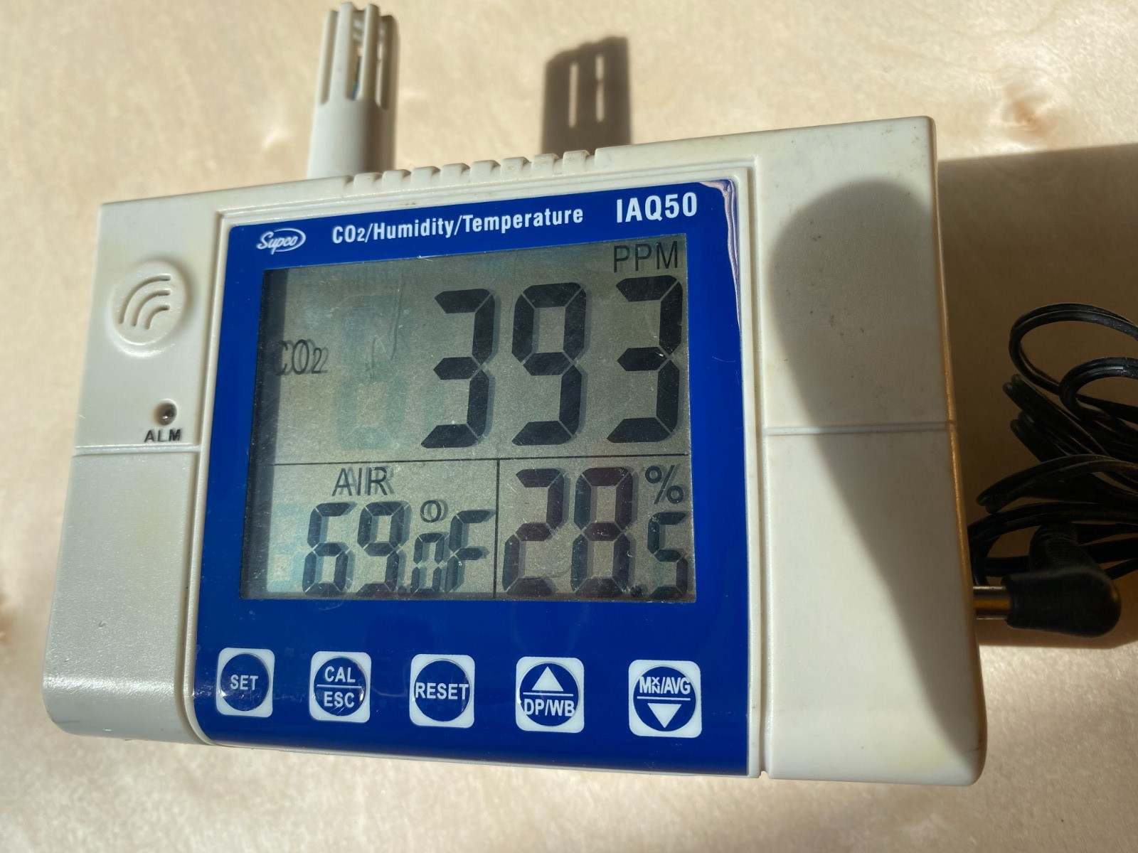 Supco IAQ50 CO2 Humidity temperature Indoor Air Quality Monitor, Wall Mount