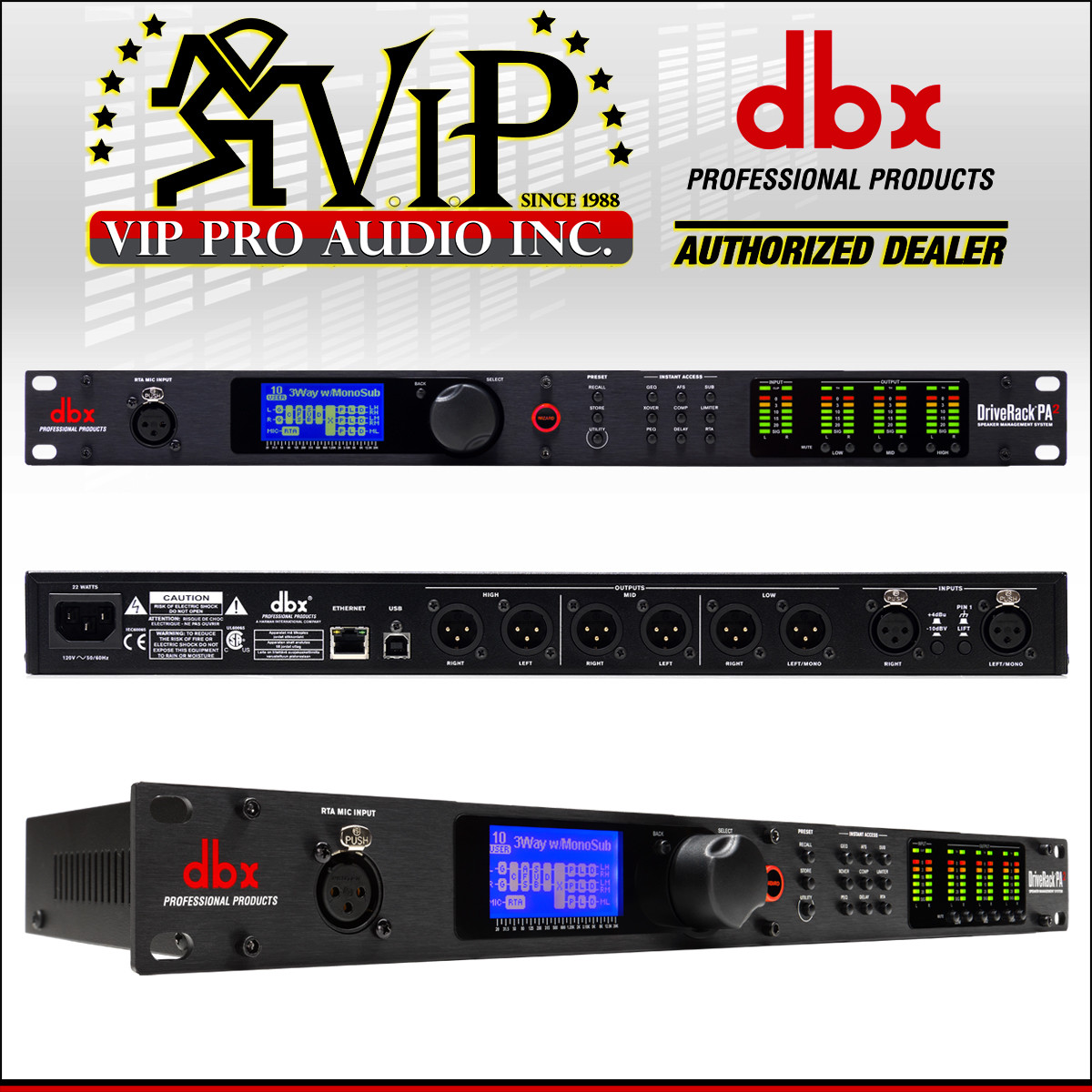 DBX DriveRack PA2 Complete Loudspeaker Management System Processor w/Display USB