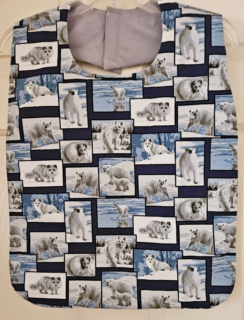 Adult Bib/Clothing Protector~Special Needs~Elderly~ Handmade ~Polar Bear, Worves