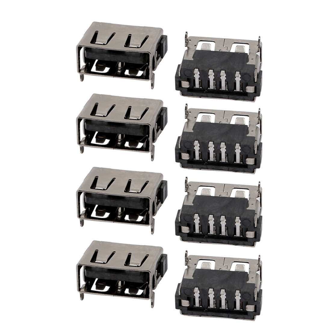 8PCS 4 Terminal Straight Soldering USB Type A Female Socket Jack Connector