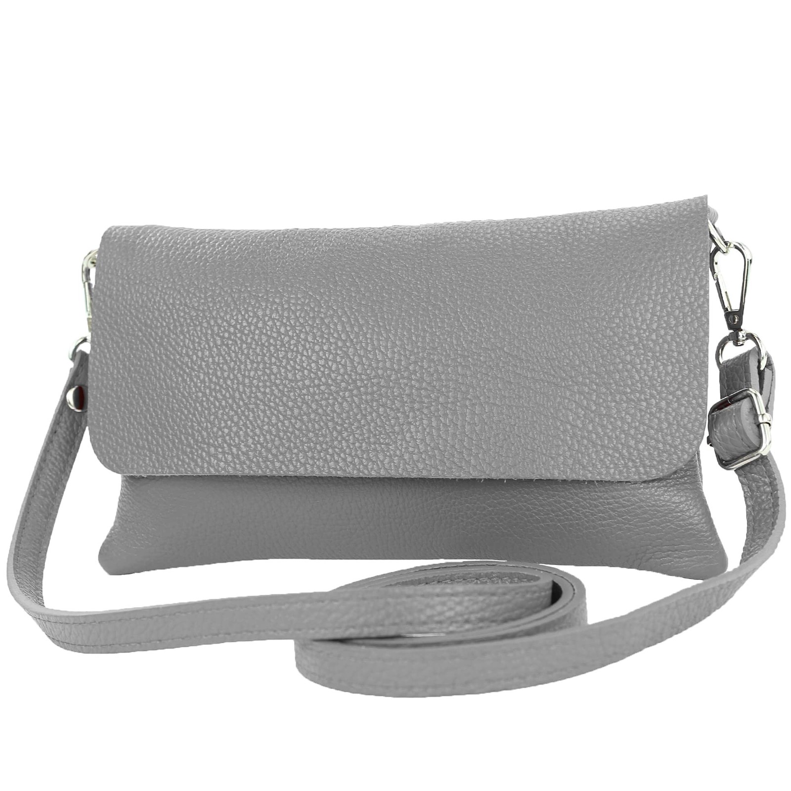 T226 - Italian leather clutch shoulder bag small Graphite Grey