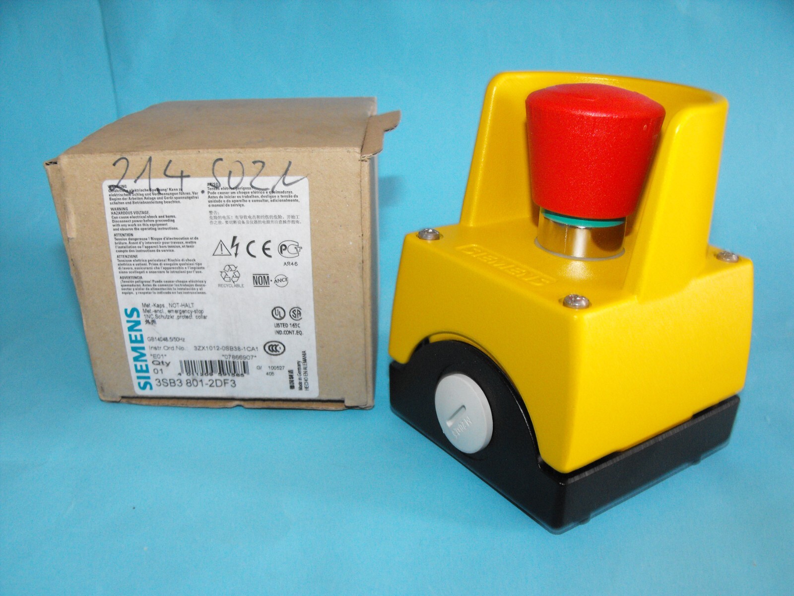 SIEMENS 3SB3801-0DF3.Emergency Stop Button Switch.07866907.NEW
