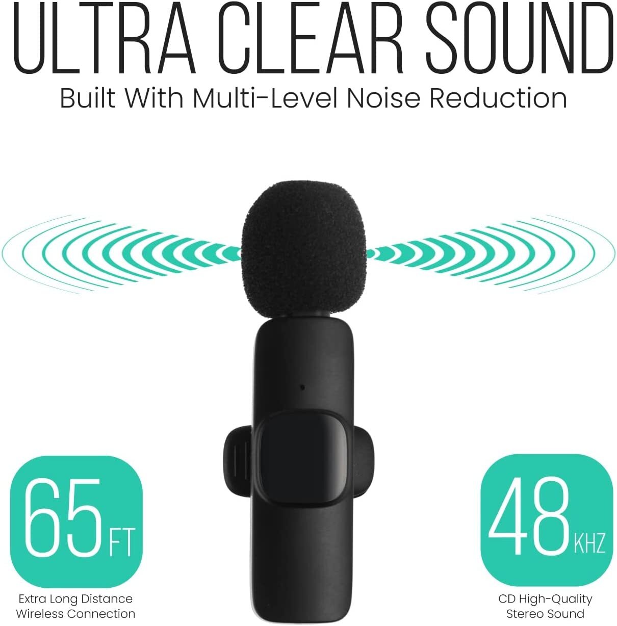 Wireless Lavalier Microphone - Compatible with The iPhone No App Or Adapter Need