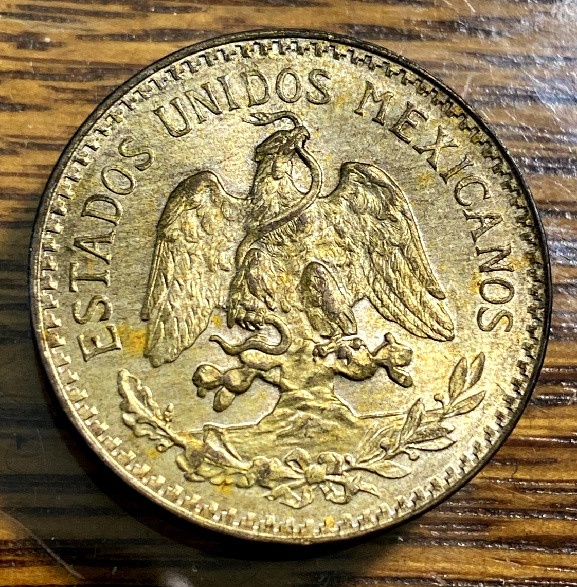 1935 Mexico 50 Centavos Gold Toned AU/Unc. KM-448 CHRC (Formerly CHN)