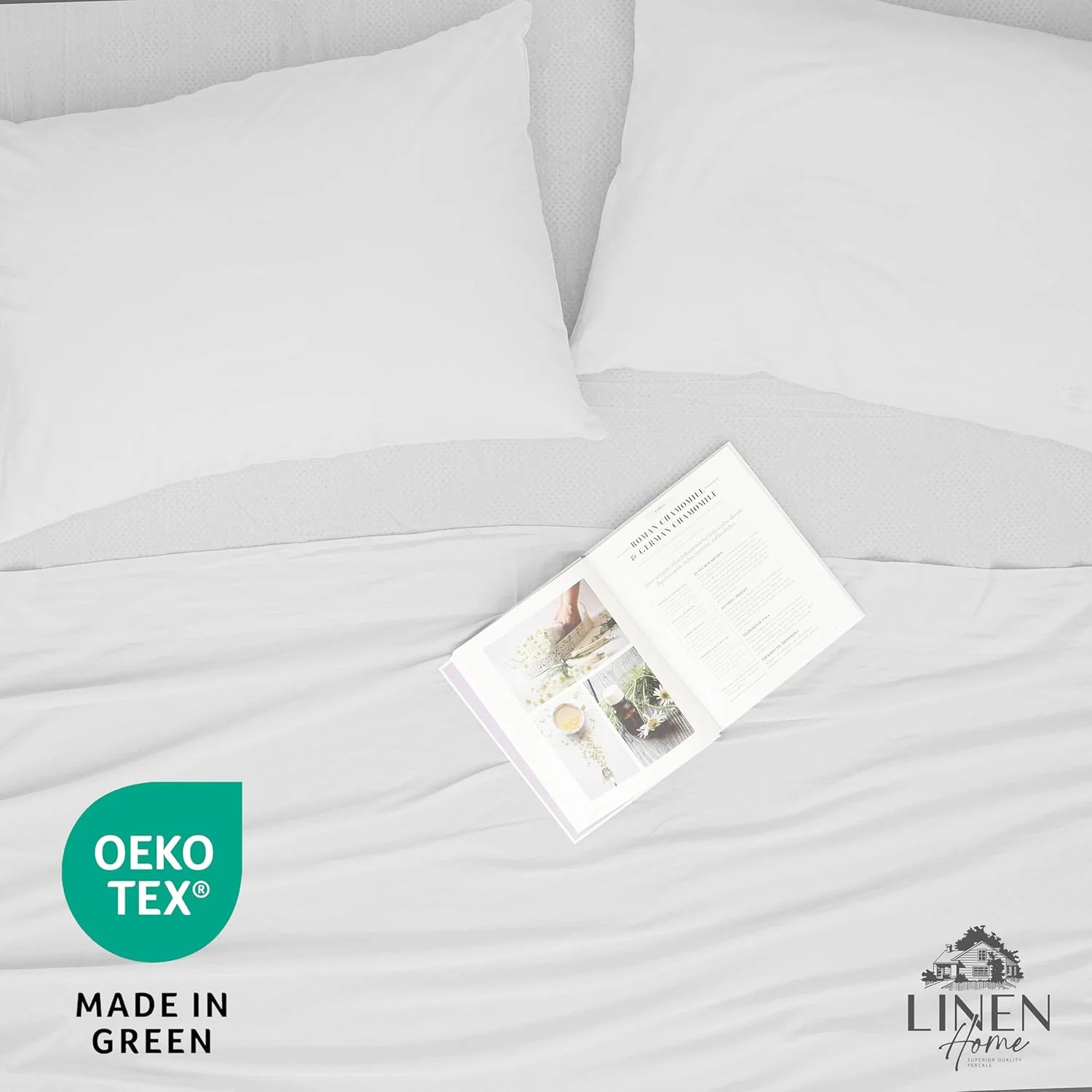 Washed Cotton Percale Fitted Sheet Queen Size White 1 Deep Pocket Fitted Shee...