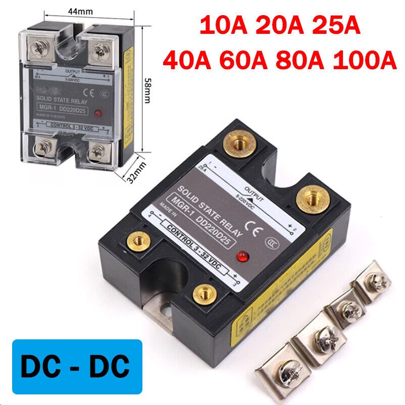 MGR Single Phase Solid State Relays DC-DC 3-32V DC 10A 20A 25A 40A 60A 80A 100A