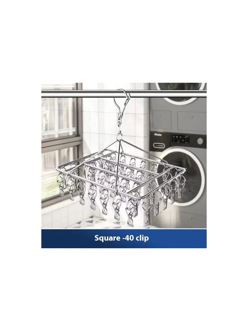 Stainless Steel Windproof Clothespin Laundry Hanger Bra Sock Towel Clothesline H