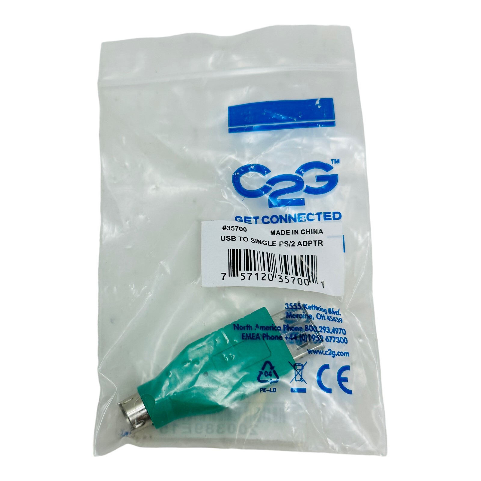 C2G #35700 USB TO SINGLE PS/2 ADAPTER NEW/UNUSED SURPLUS