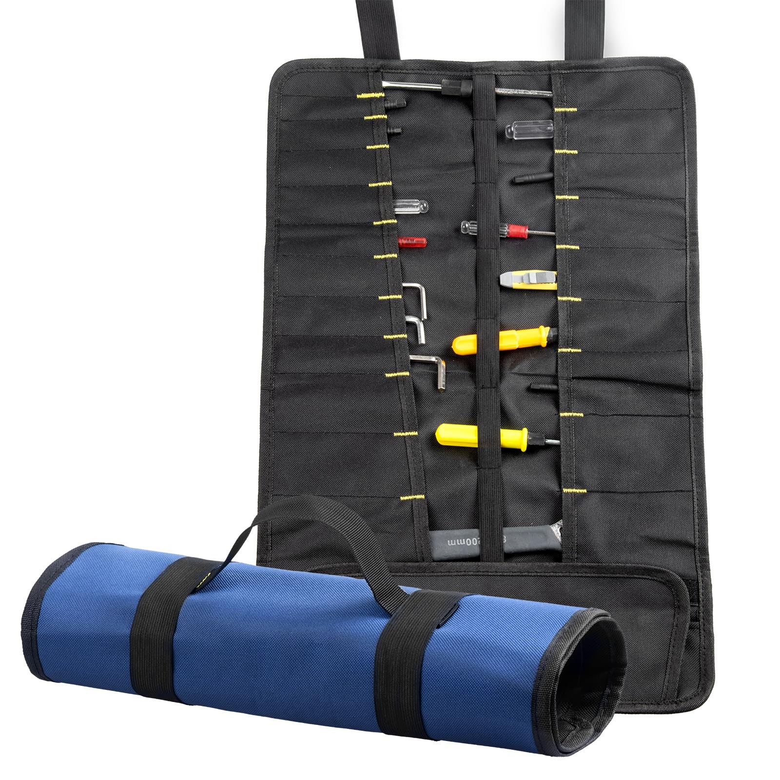 22 pocket Tool Bag Canvas Wrench Roll Up Pouch/Screwdriver Pliers Roller Comp...