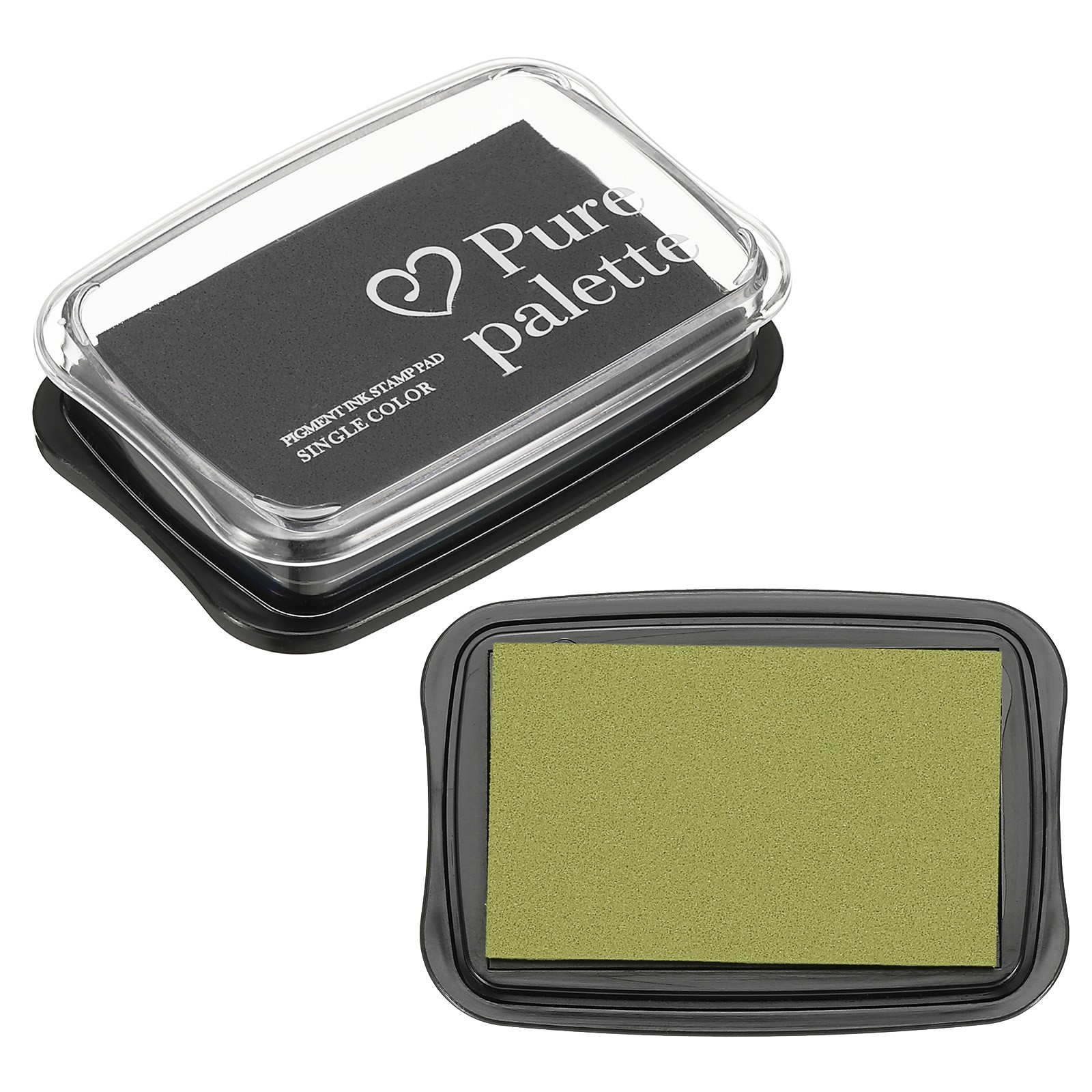 3"x2" Large Stamp Pad, 2Pcs Craft Ink Pad for Rubber Stamp, Light Green/Black