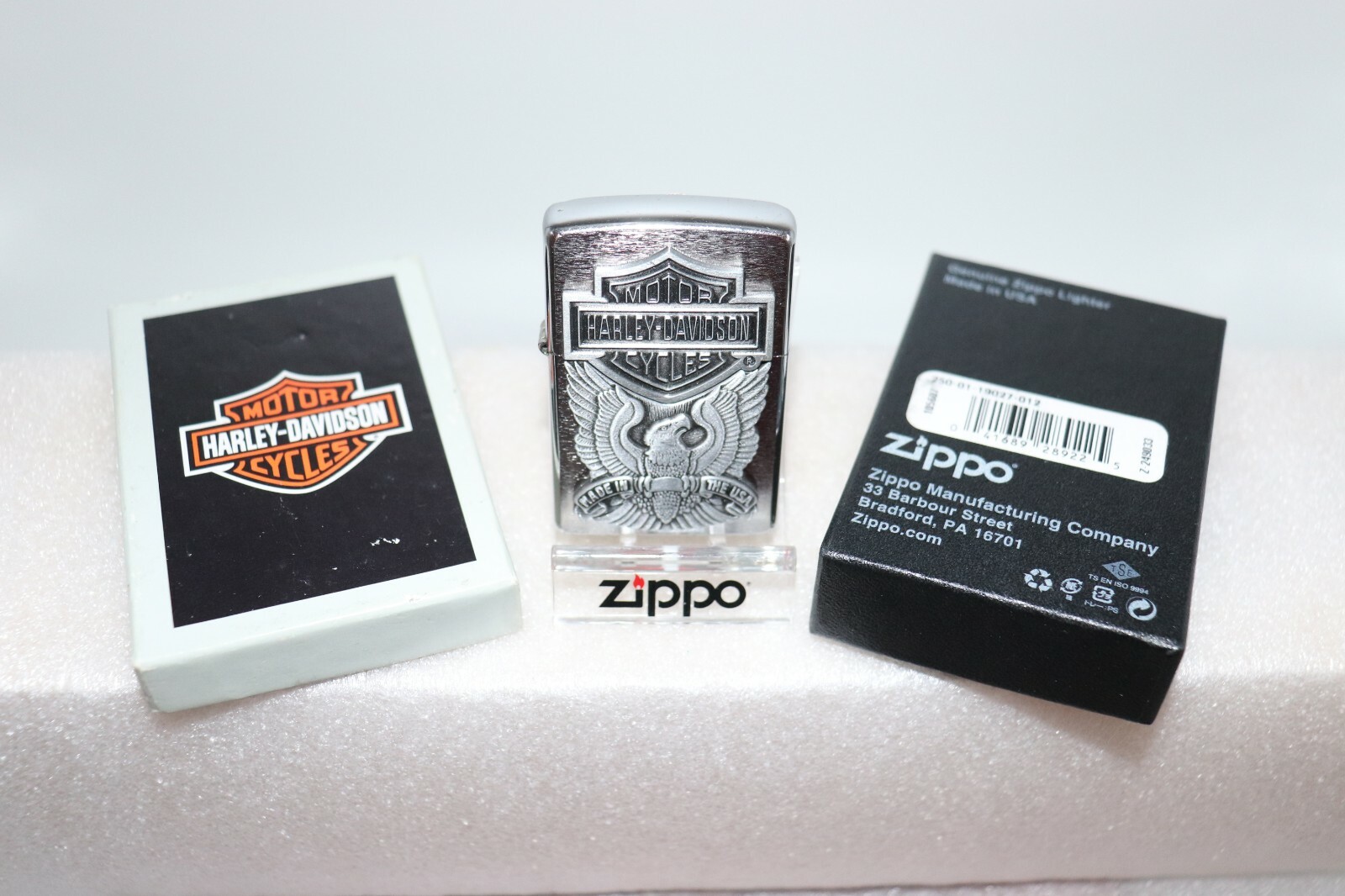 2012 Zippo Harley Davidson Split Emblem Lighter Factory Refurbished with Box