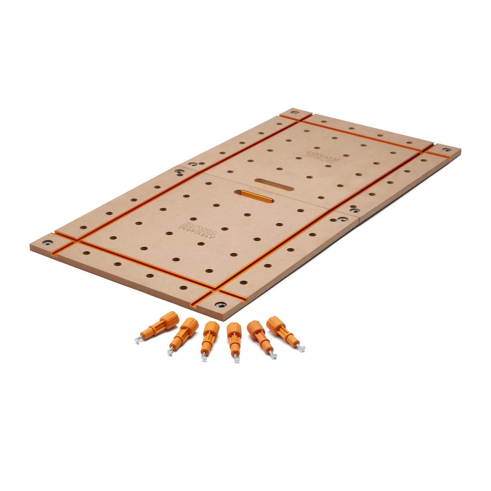 Bora Centipede Table Top 2x4 2'x4' - T-Track + 3/4" Dog Holes, Light Brown