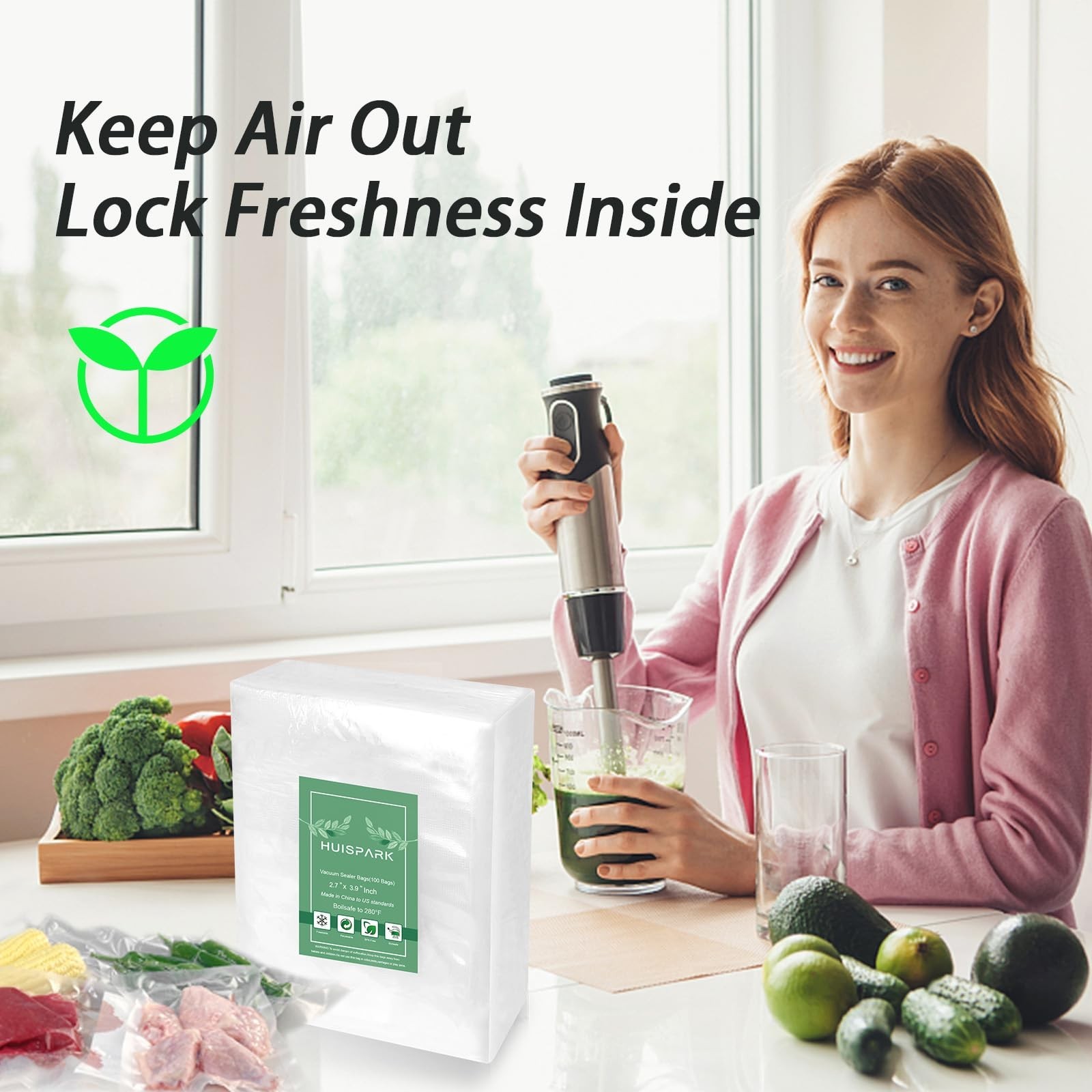 Vacuum Sealer Bags,2.7"*4" 100 Pcs Heavy Duty Pre-Cut Design Commercial Grade...