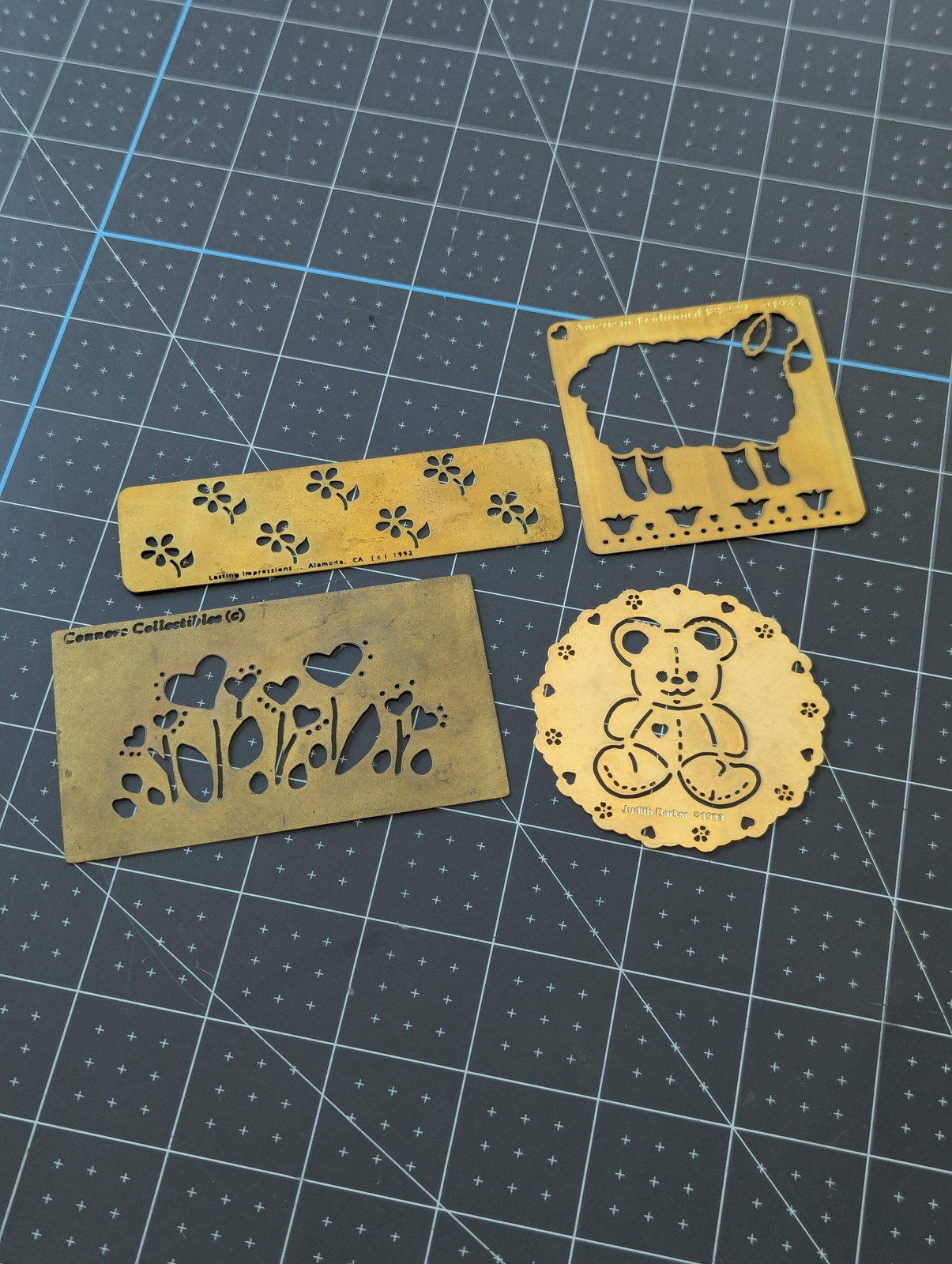 4pc Vintage Embossing Stencils