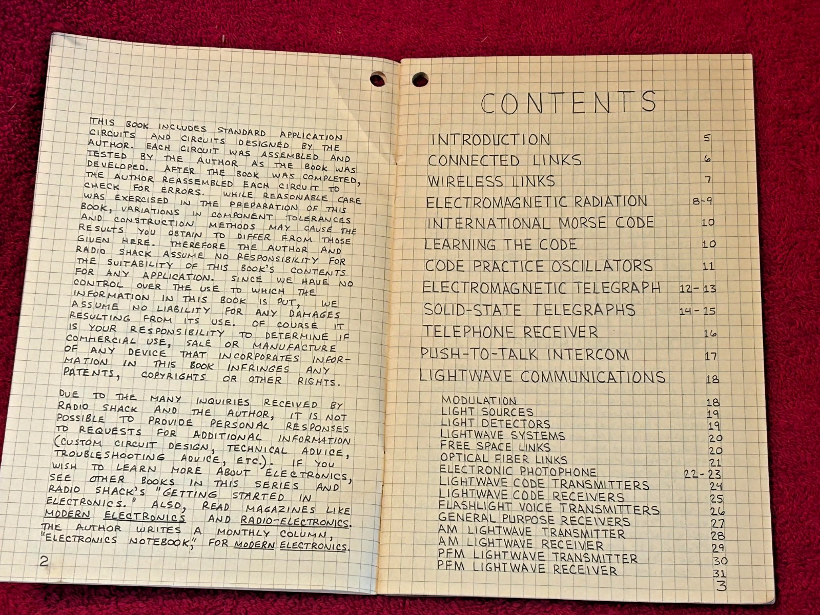 ARCHER ENGINEER'S MINI-NOTEBOOK COMMUNICATIONS PROJECTS NO 276-5015A RADIO SHACK