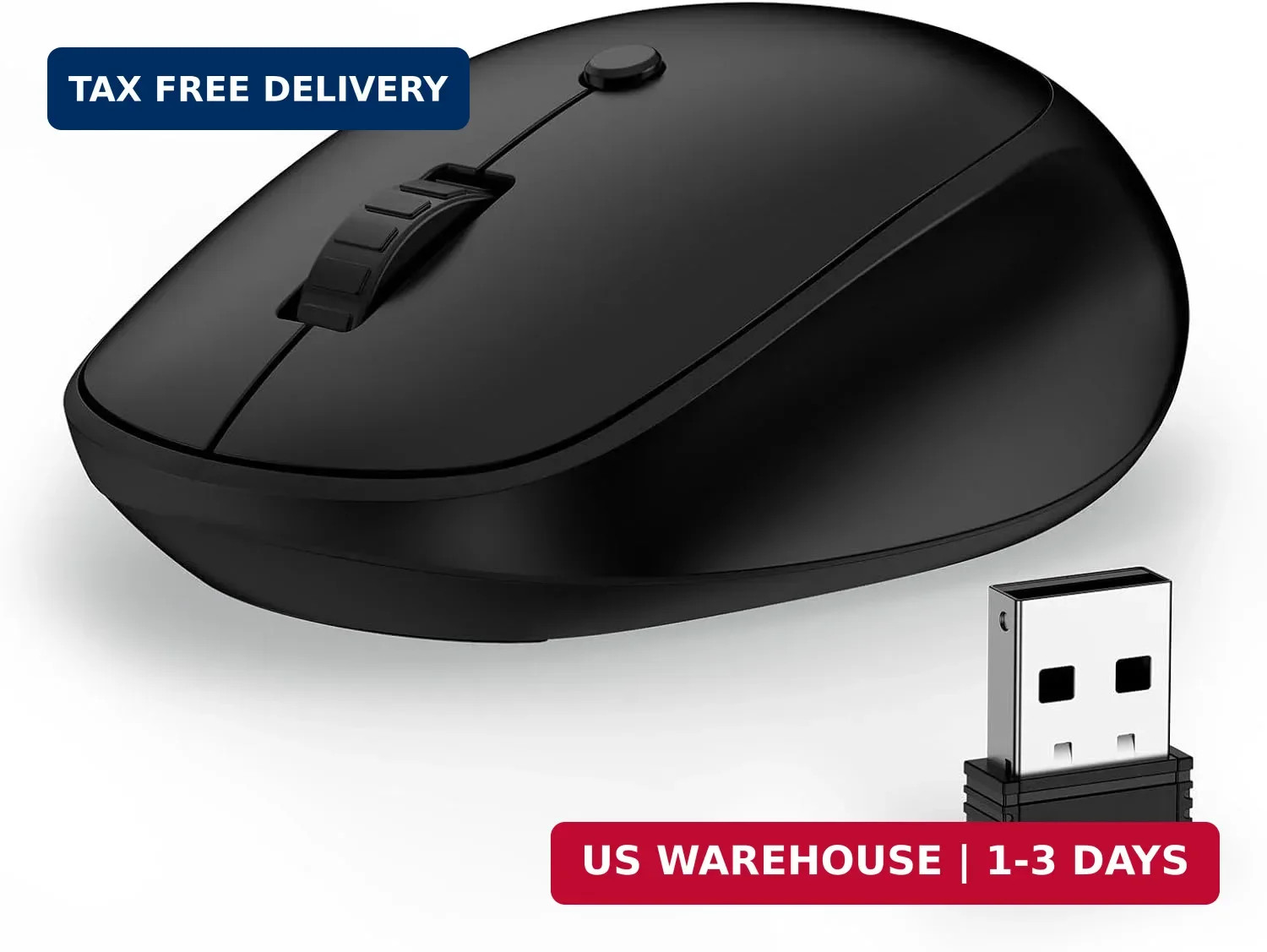 Wireless Mouse,2.4G Quiet Computer Mouse with USB Receiver, 800/1200/1600 DPI,4