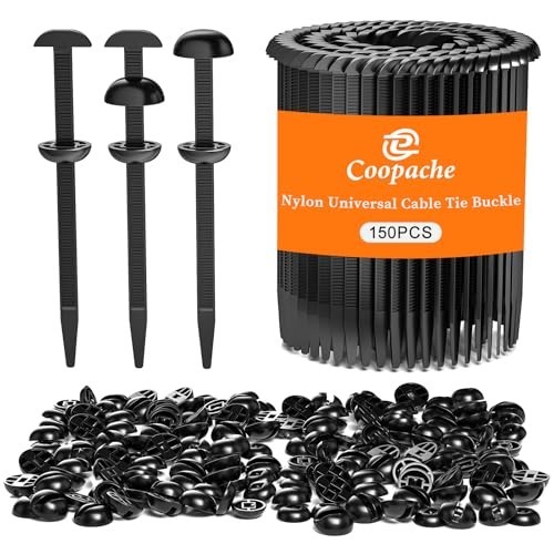 Heavy Duty Nylon Cable Tie Buckles - 150 PCS Automotive Zipper Clips, Fasteners