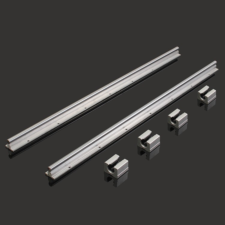 SBR16 Aluminum Cylindrical Slide Rail Liner Rail Set with 4 SBR16 UU Blocks