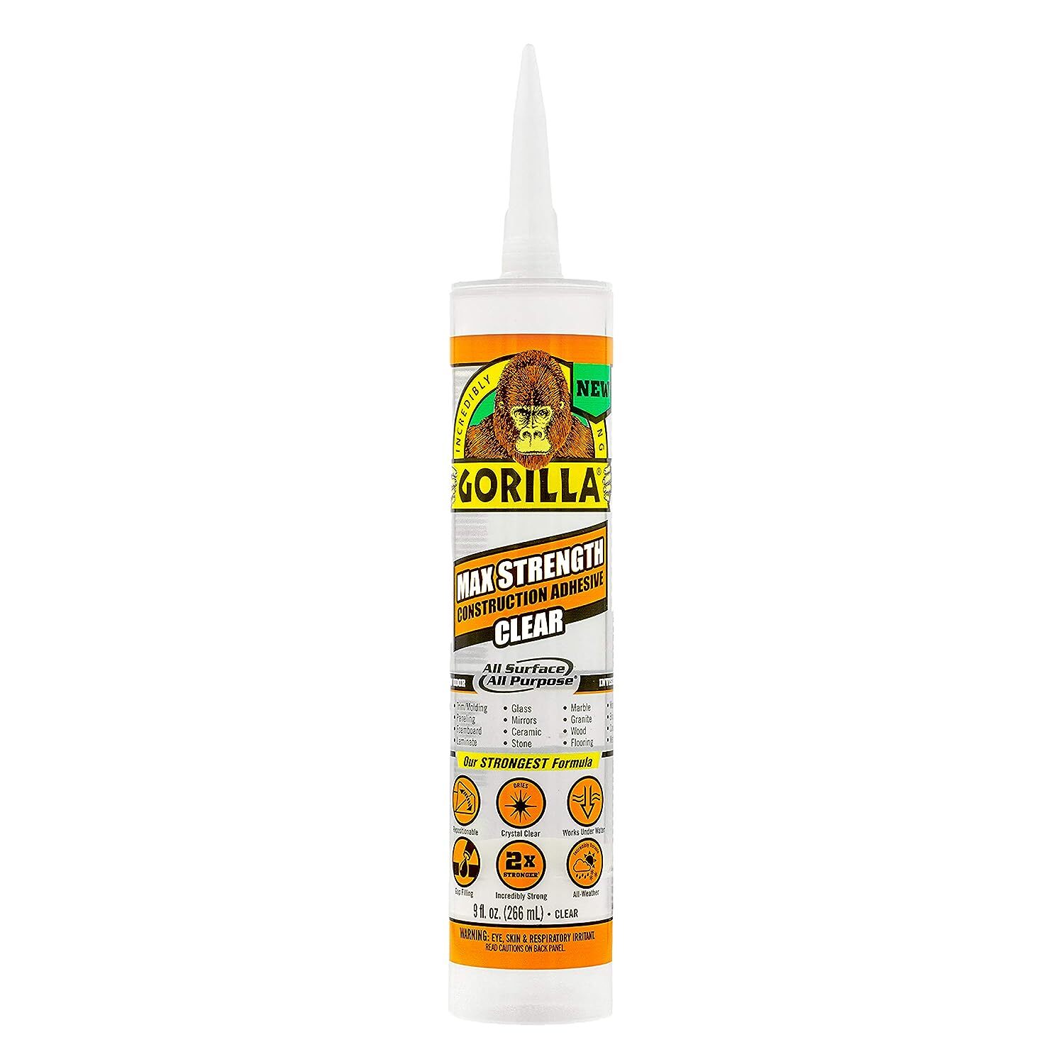 Gorilla Glue Max Strength Clear Construction Adhesive (8212302)
