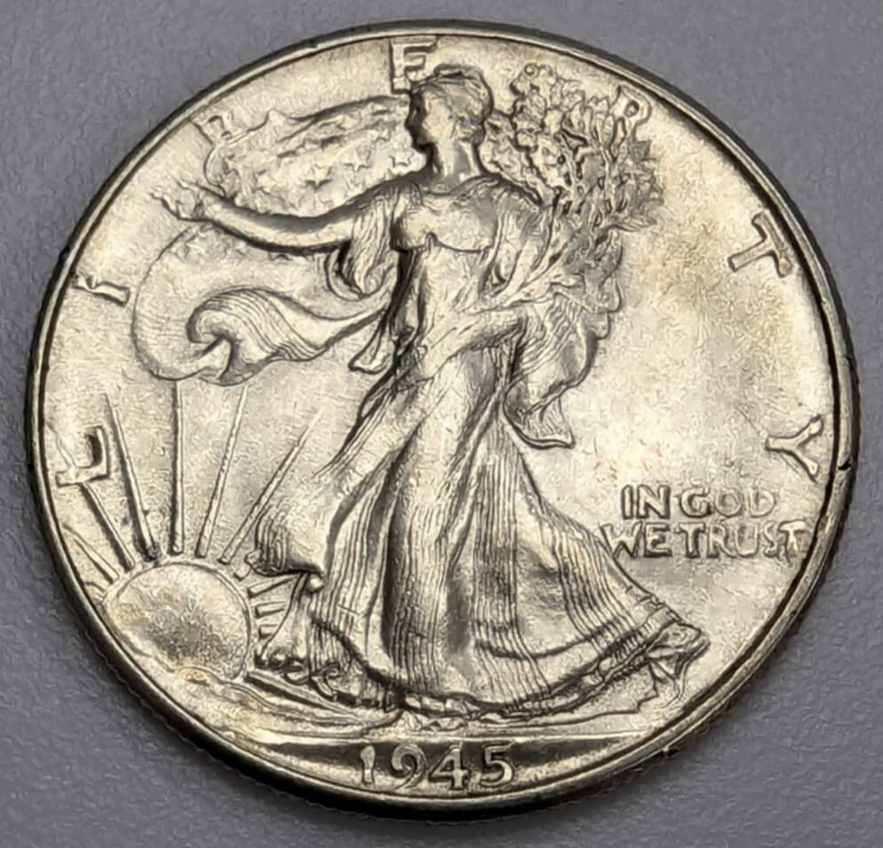 1945 Walking Liberty Half Dollar US Coin