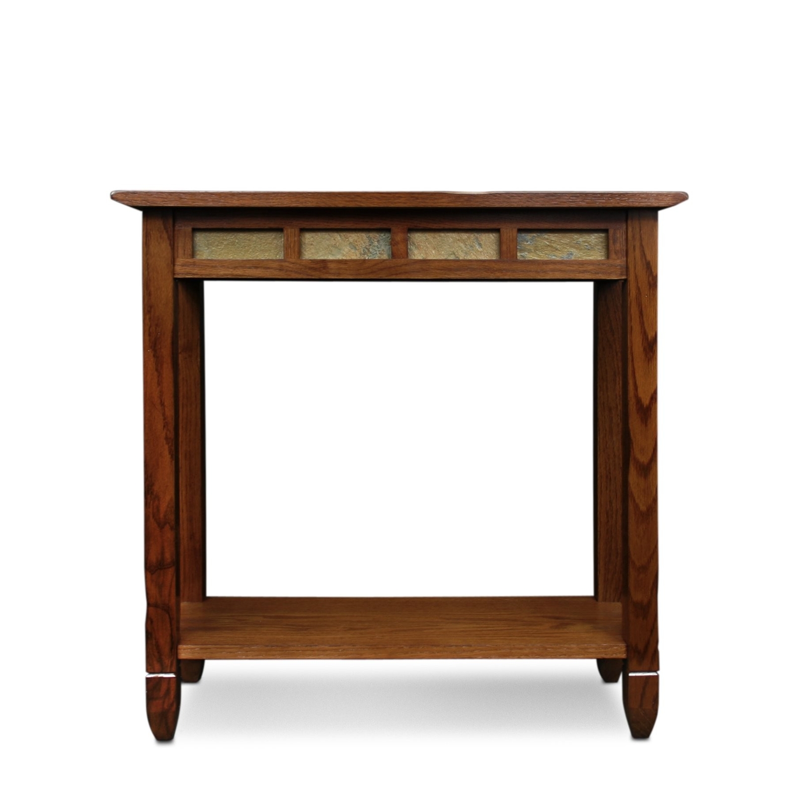 Rustic Slate Hall Stand - Rustic Oak Finish