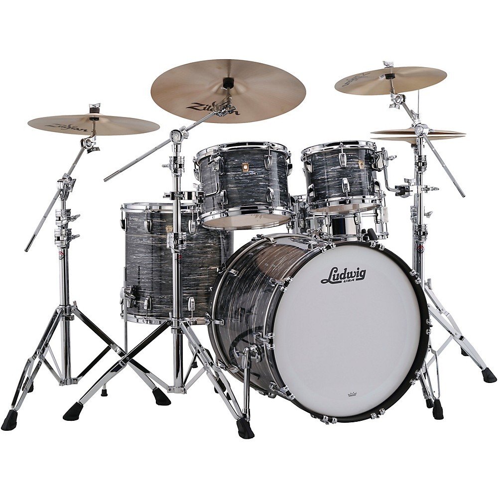 Ludwig Classic Maple 4-Piece Mod Shell Pack w/22" Bass Drum Vintage Black Pearl