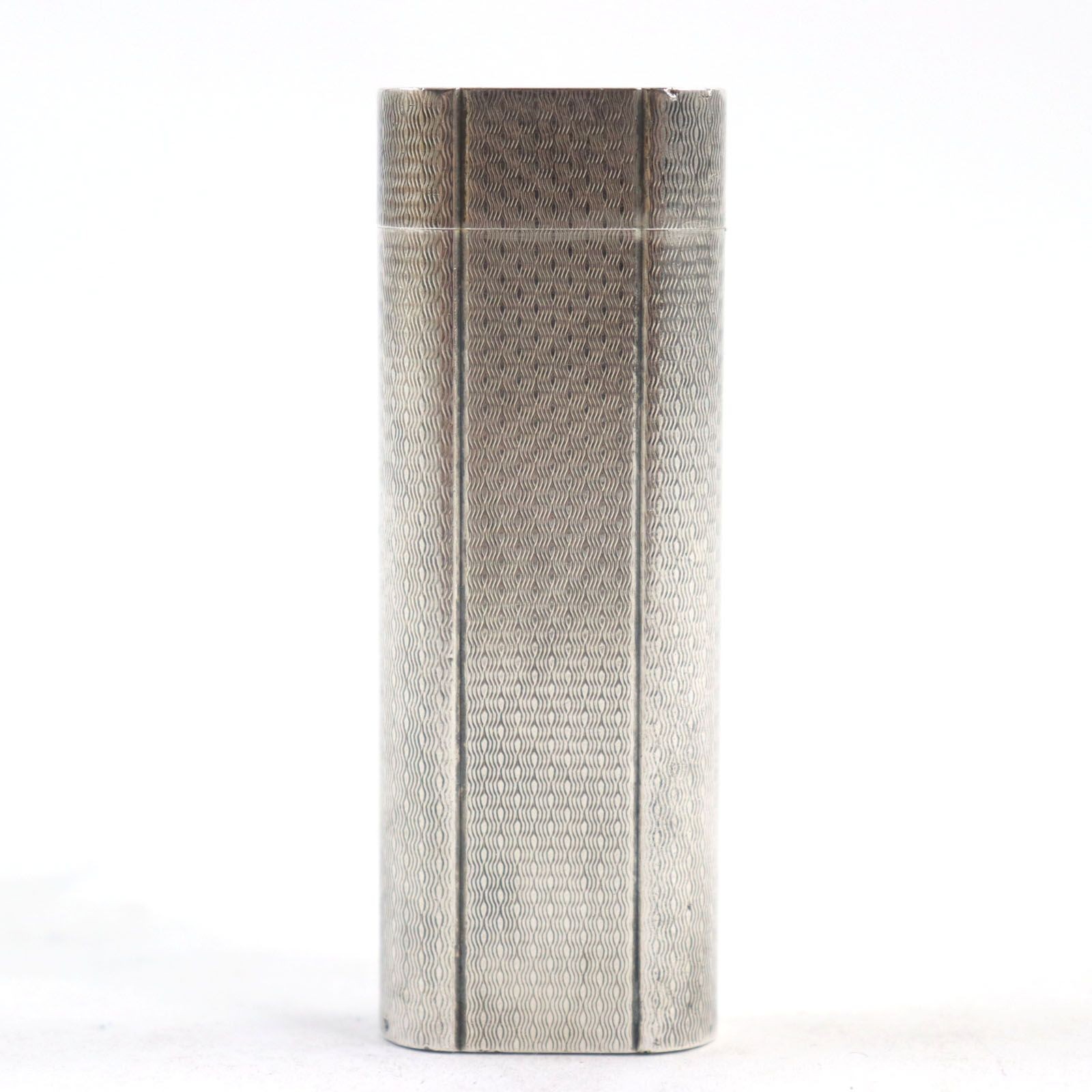 Cartier Oval Roller All-over pattern Gas Lighter Silver No Box Tested & Working