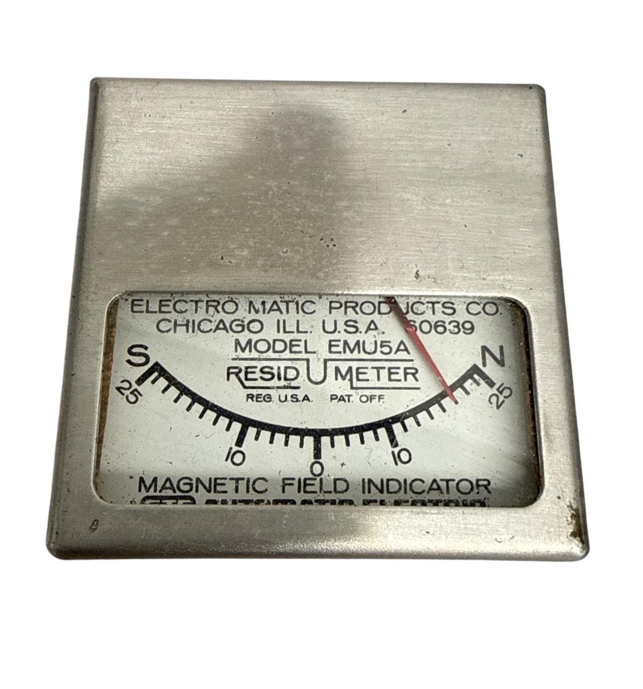 Vintage Electro Matic EMU5A Resid U Meter Magnetic Field Indicator USA