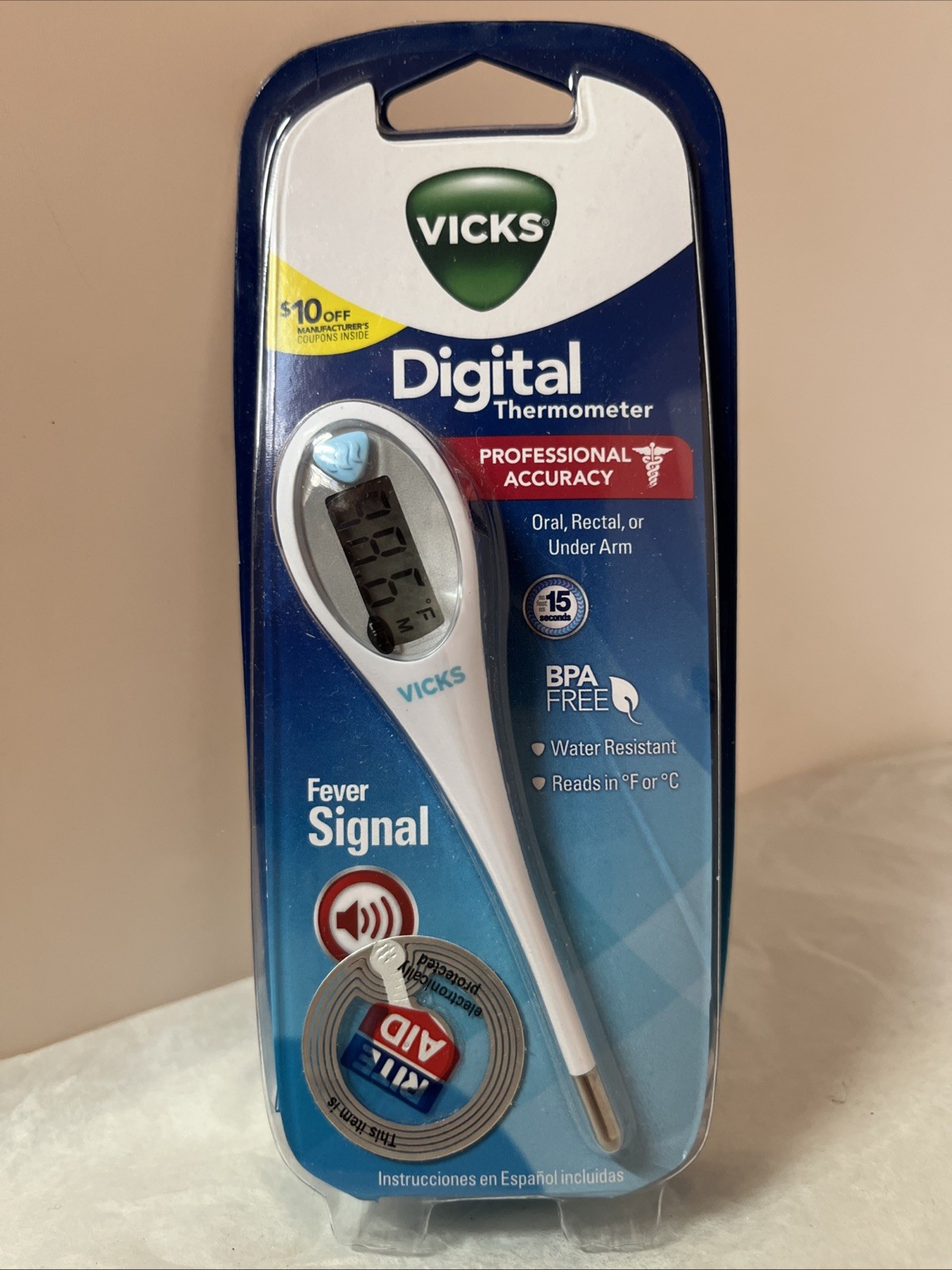 Vicks Digital Thermometer Professional Accuracy for Oral, Rectal, or Under Arm