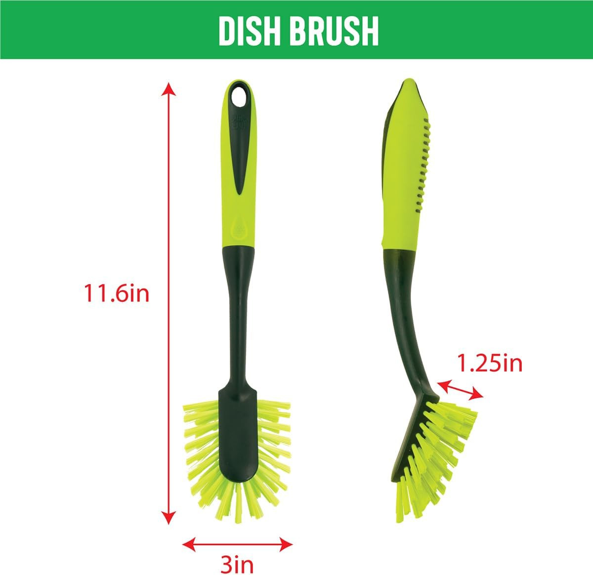 Scrub Brush Set - Long Handle Cleaning Brushes with Heavy Duty Bristles and Comf