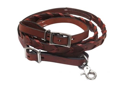 Showman Pony/Youth Leather Laced Rein 19458