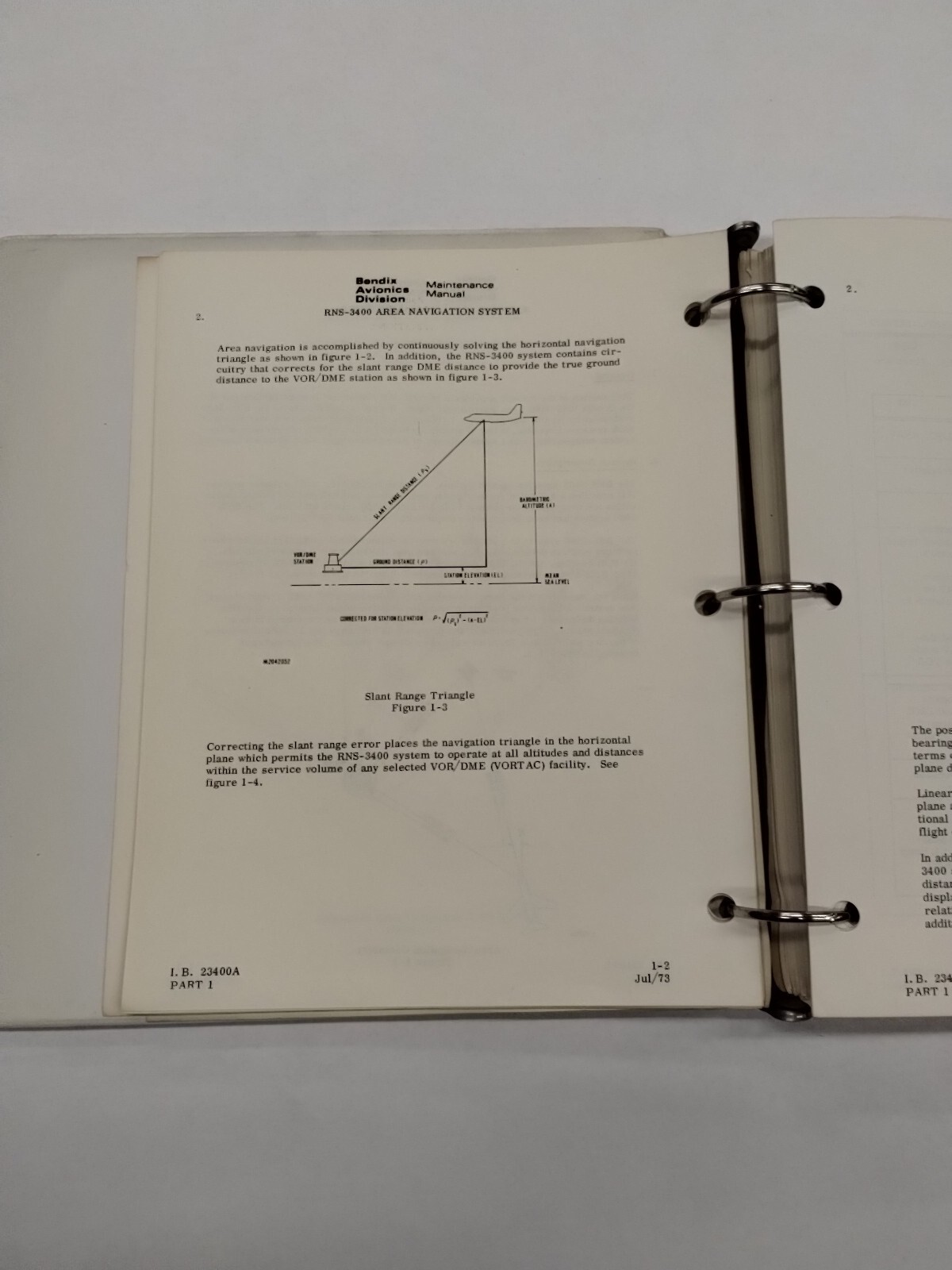 Bendix RNS-3400 Area Navigation System Maintenance Manual July 1973-Original