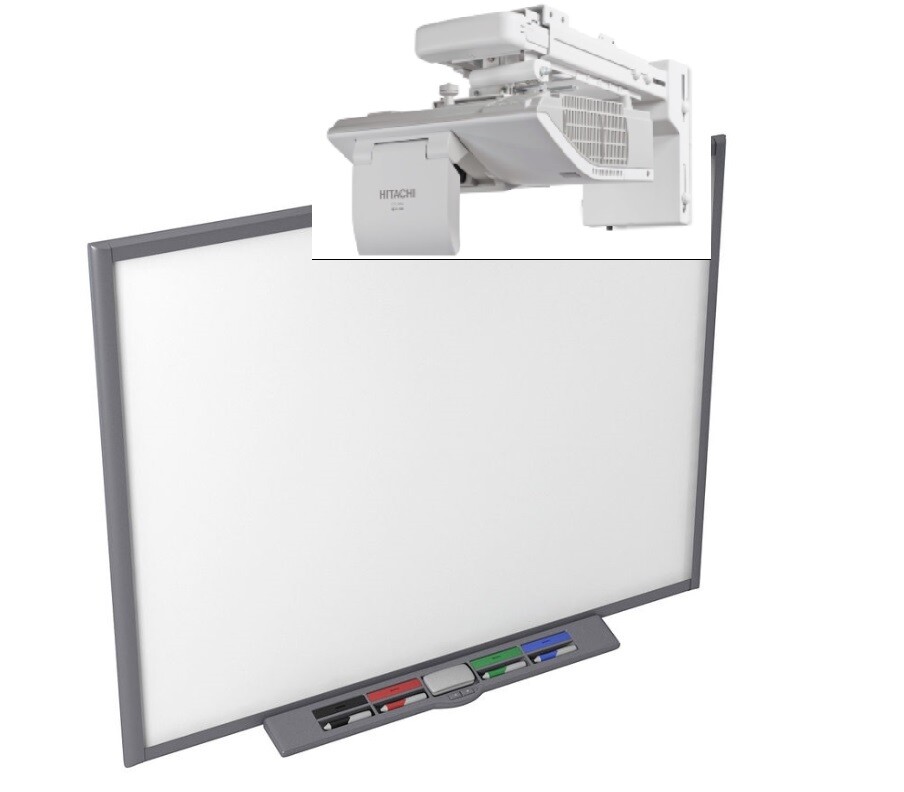 66” SB660 INTERACTIVE SMART BOARD AND HITACHI ULTRA SHORT THROW HDMI PROJECTOR