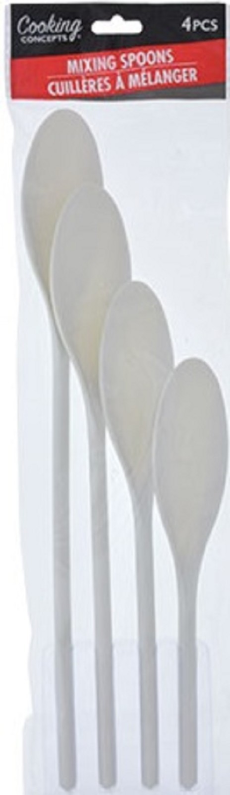Cooking Concepts White Plastic Mixing Spoons Spoon, 4/Pk