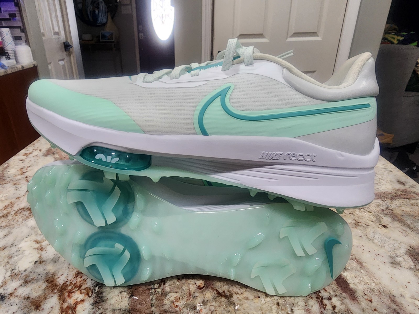Nike Air Zoom Infinity Tour NEXT% Golf Shoe Mens 8.5 White Mint  DC5221 143