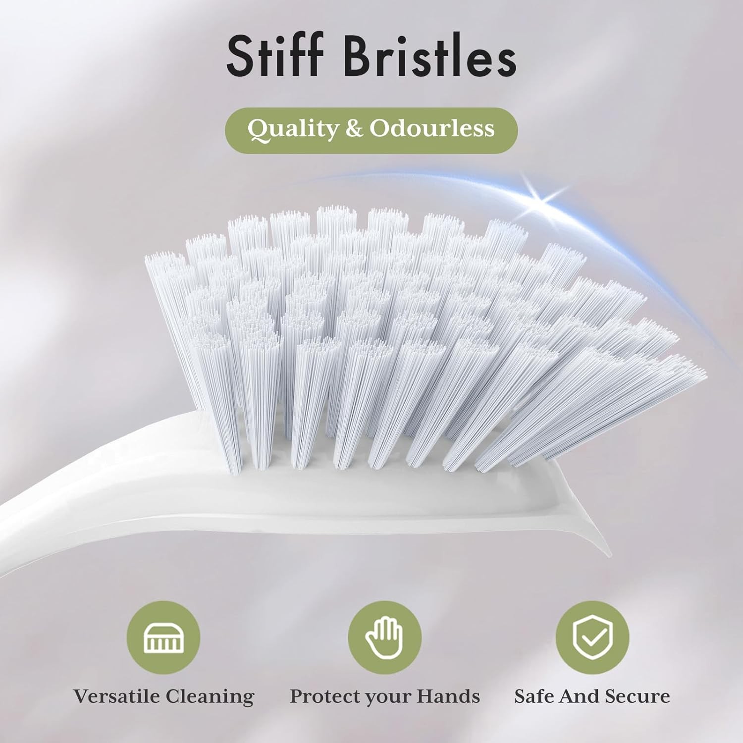2 Pack Dish Brush with Handle Kitchen Scrub Brushes Stiff Bristles for Sink Pots