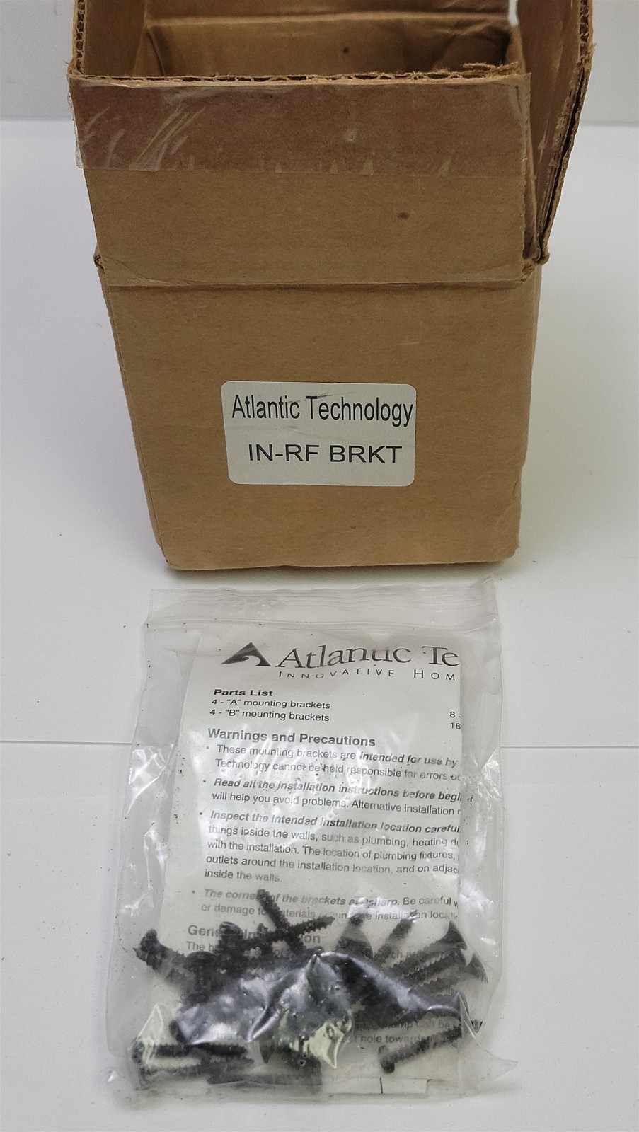 Atlantic Technology IN-RF BRKT Box of Speaker Mounting Brackets A & B , New OS