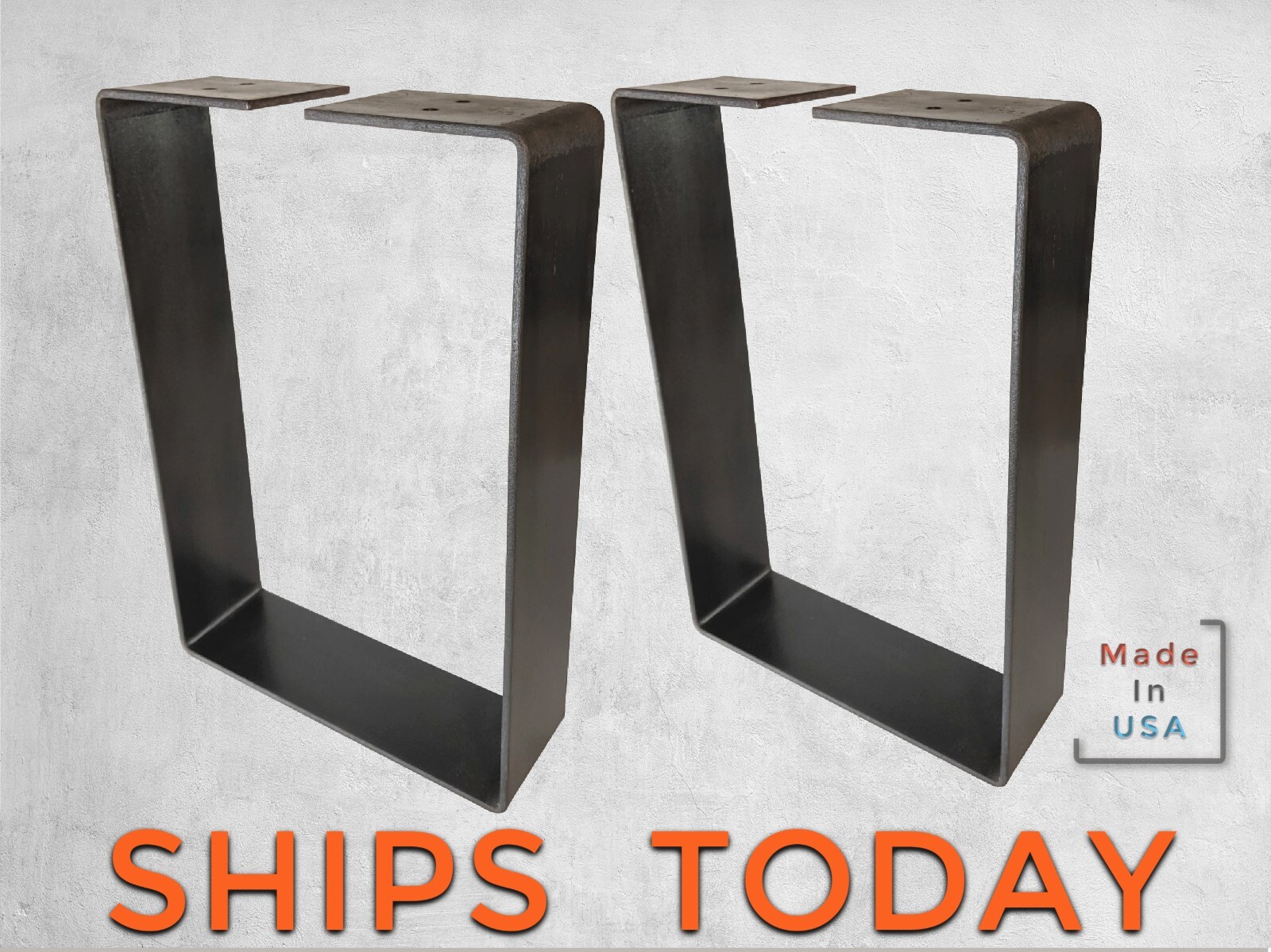 U Legs for Tables and Benches (Pair), Metal Furniture Legs (Set of 2)
