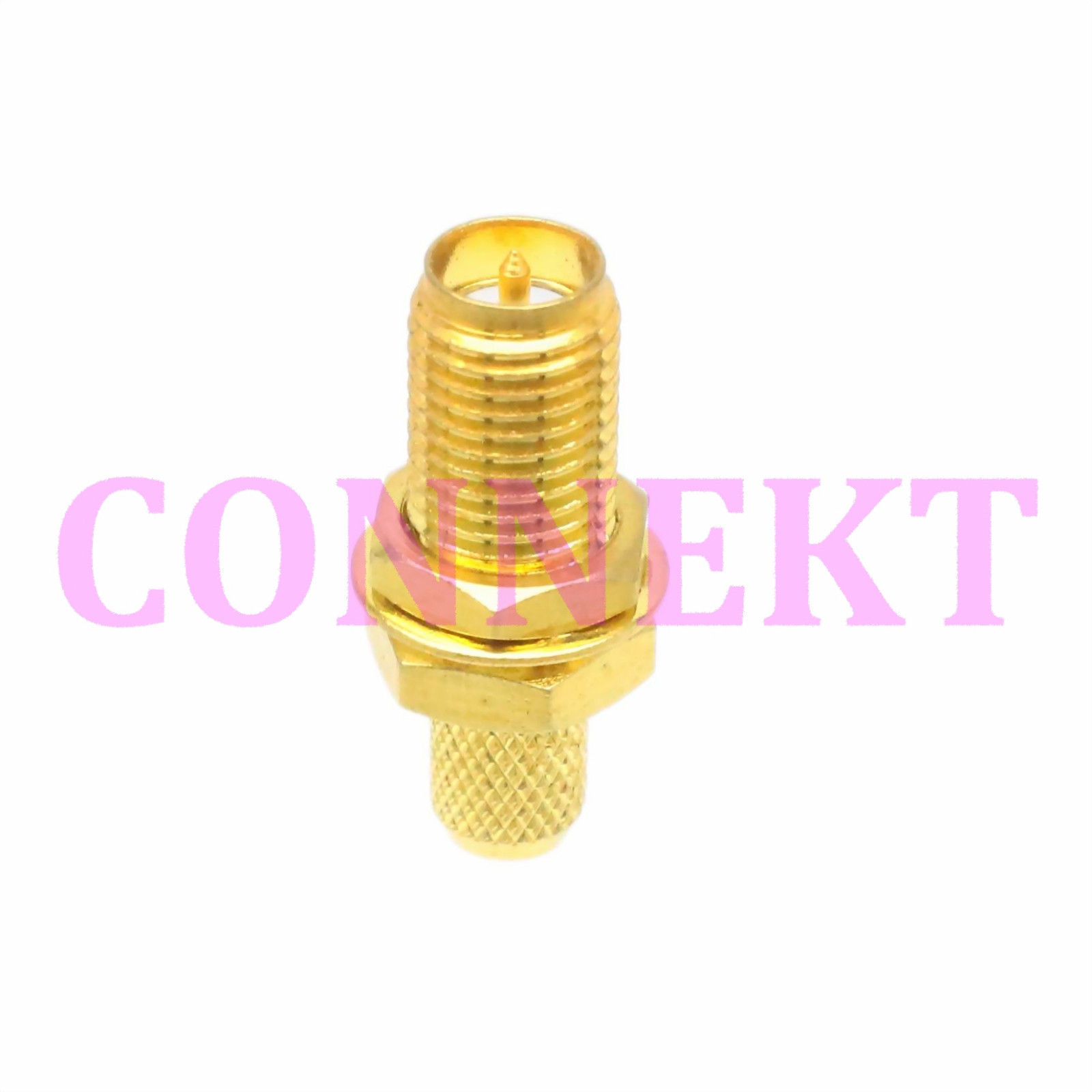 1pce RP-SMA female plug nut bulkhead crimp RG58 LMR195 RG142 RF connector