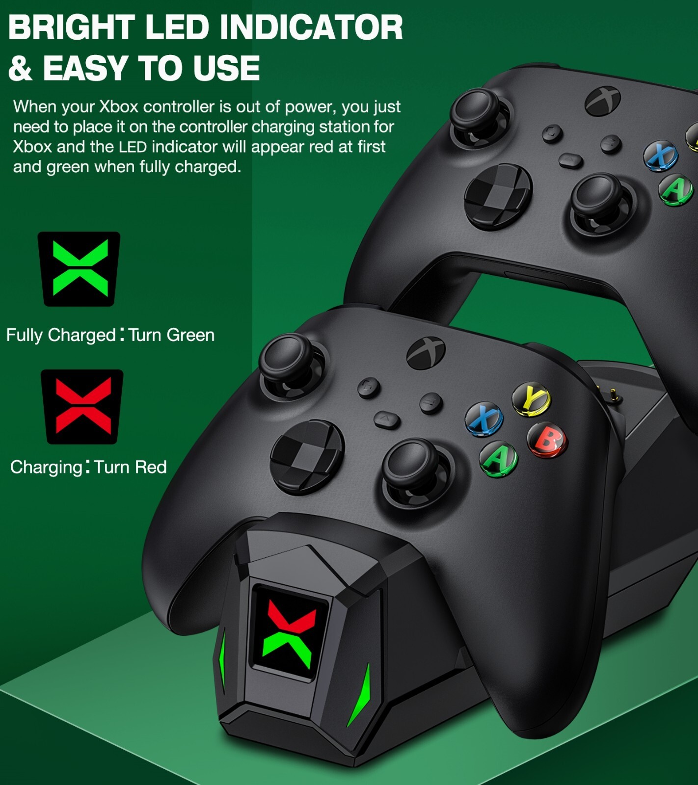Rechargeable Battery Pack +Charging Dock Station For Xbox Series X/S Controller