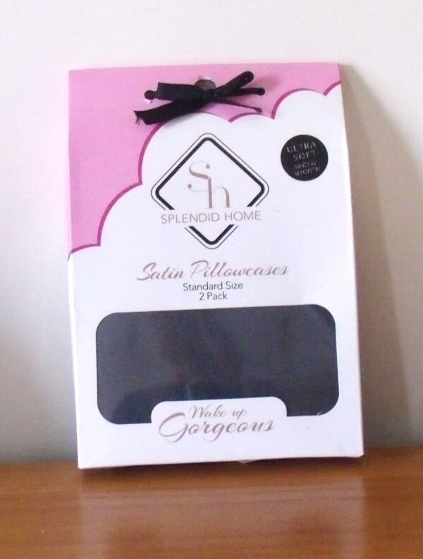 Splendid Home Satin Pillowcases Standard Size 2 Pack in Black - NEW!
