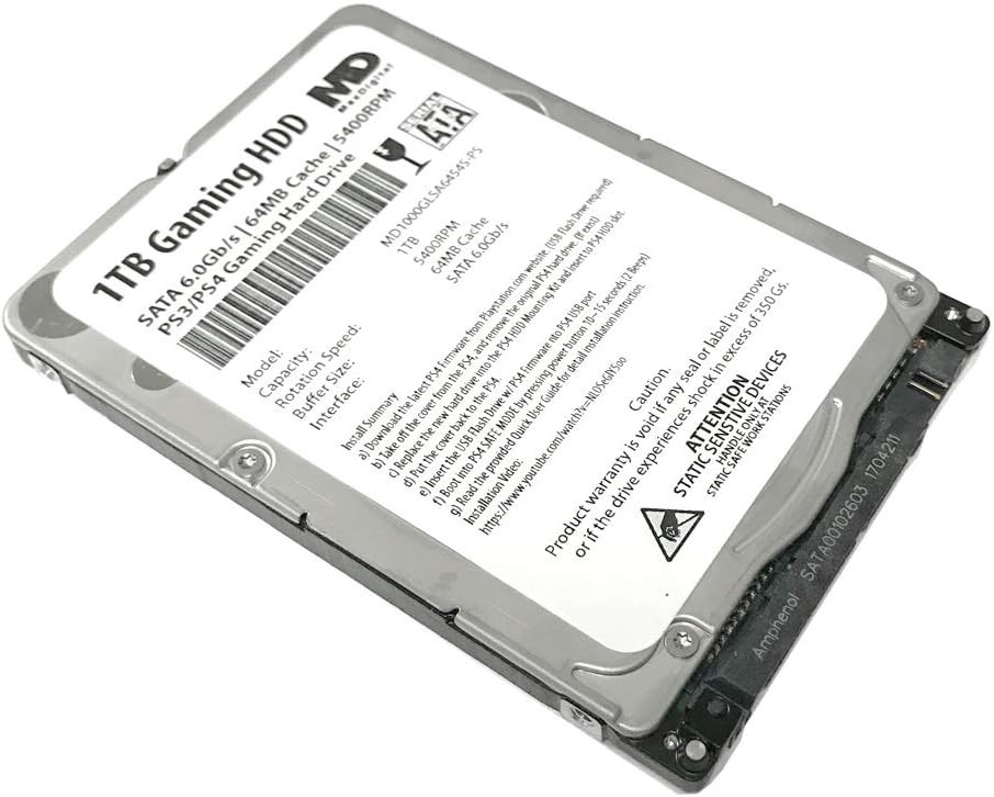 1TB 2.5inch 7MM Gaming Hard Drive for PS3/PS4 - 64MB Cache**