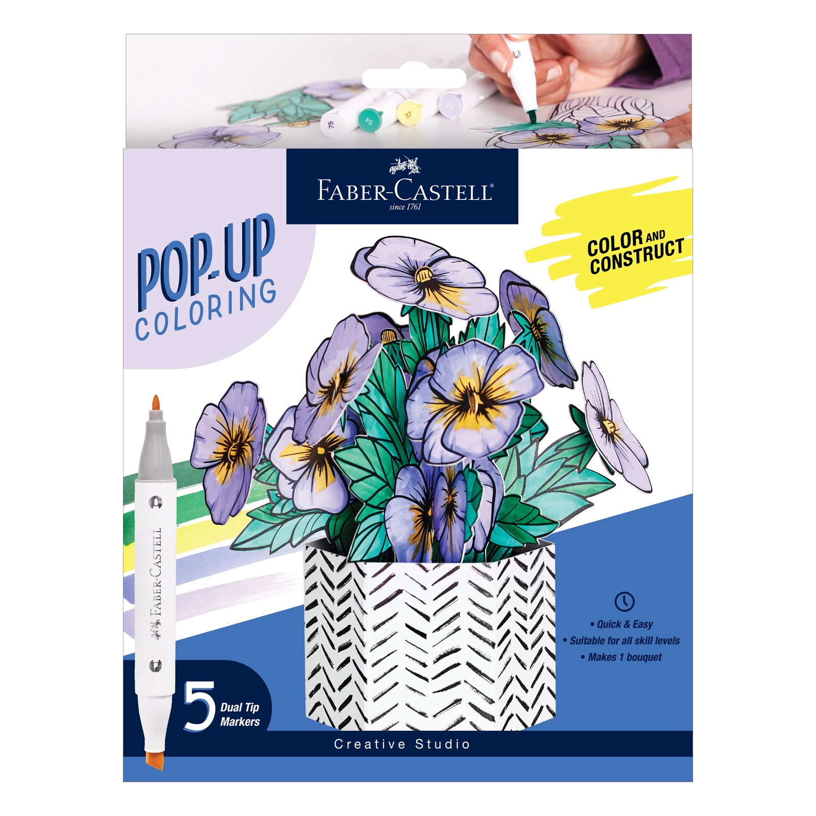 Creative Studio Pop Up Coloring Bouquet-Pansies