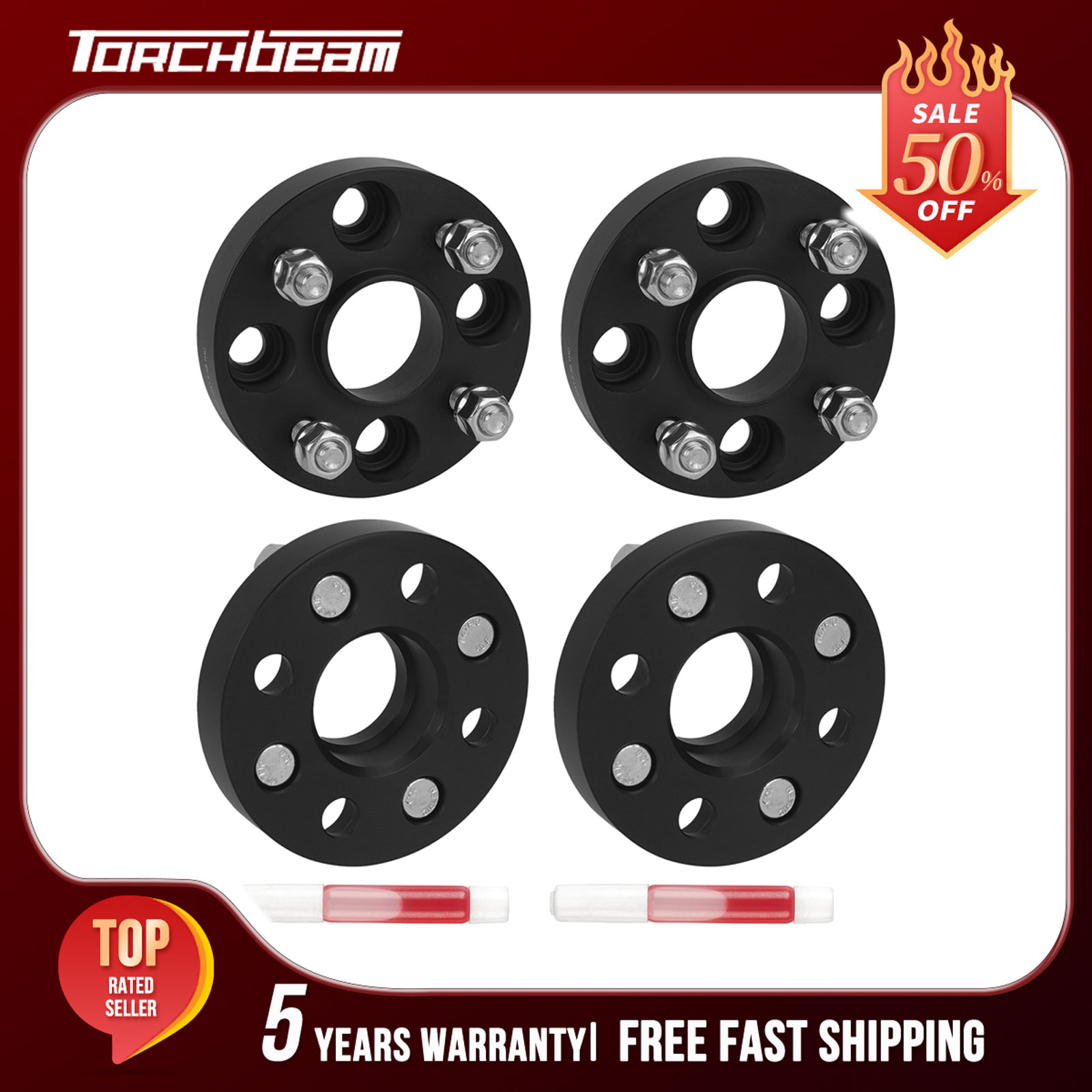 4Pcs 1" inch 4x100 Hubcentric Wheel Spacers M12x1.5 For Honda Civic Mini Cooper